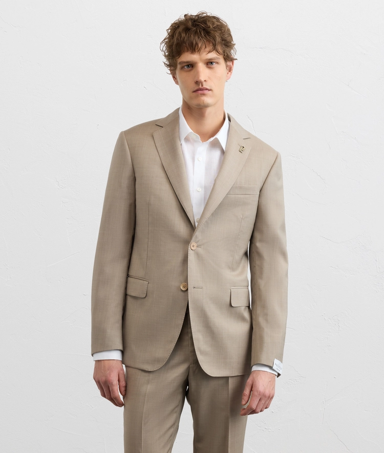 light brown virgin wool key line dress — photo 3 of 5