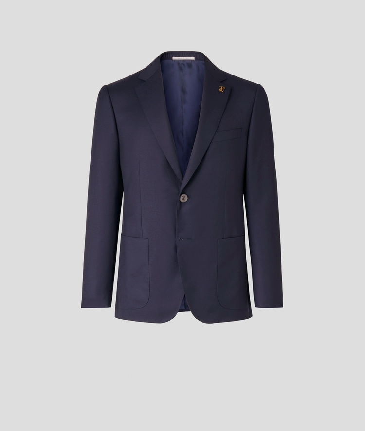 Vicenza Jacket in Pure Wool Regular Fit Navy Blue