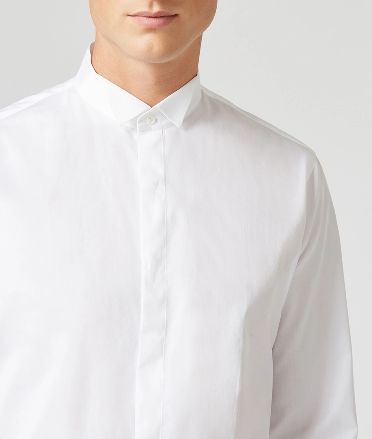 Tuxedo Shirt in Pure Cotton Slim Fit White — photo 5 of 5