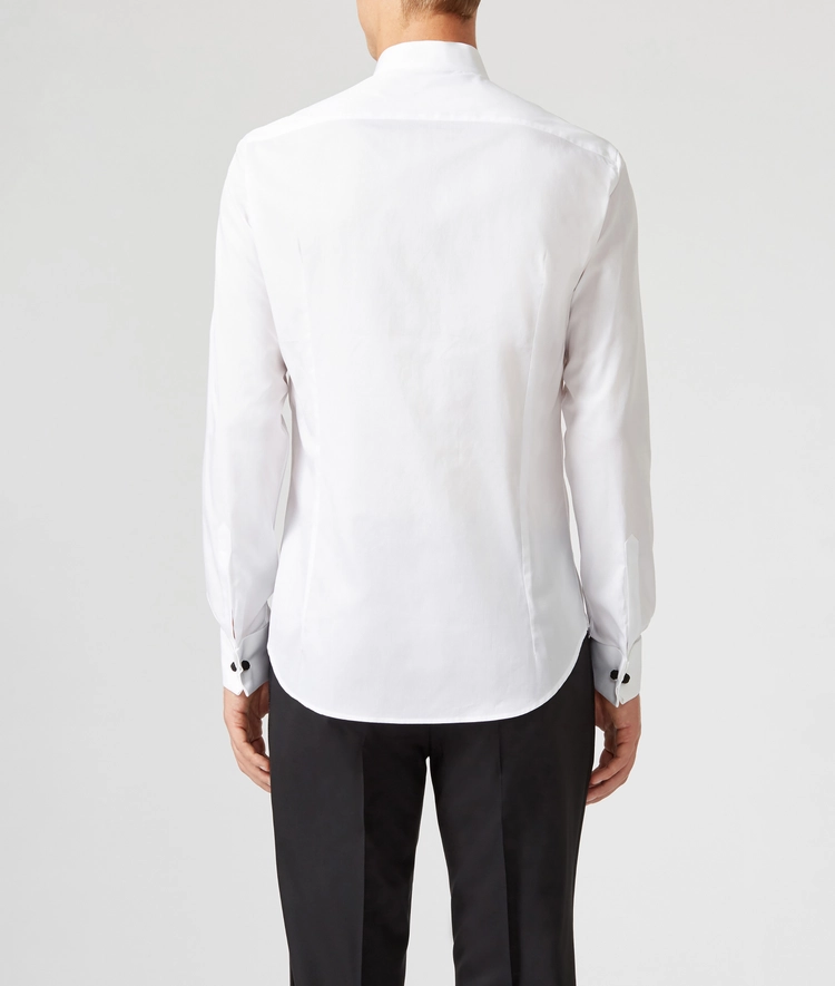 Tuxedo Shirt in Pure Cotton Slim Fit White — photo 4 of 5