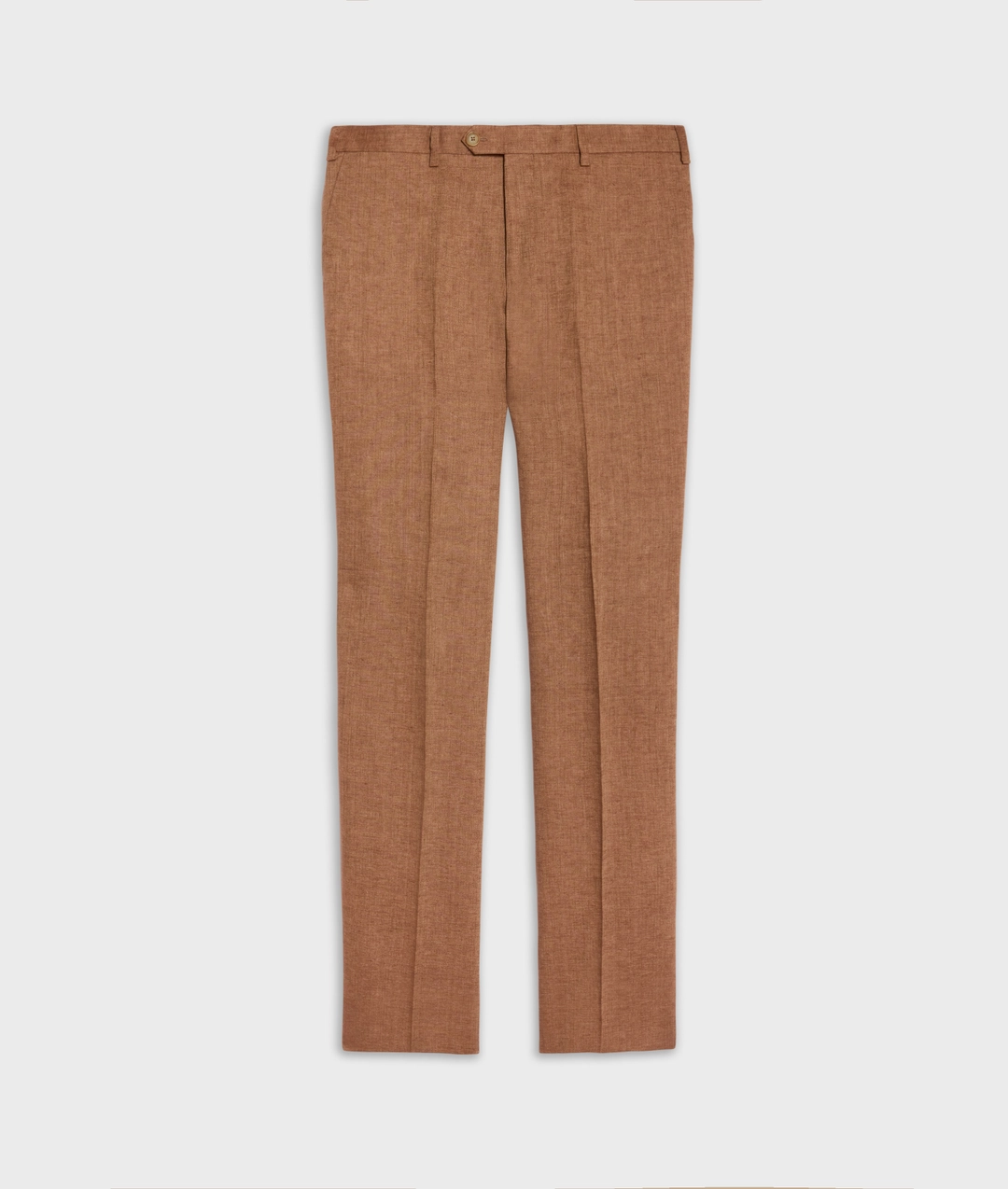 light brown flax pleated trousers