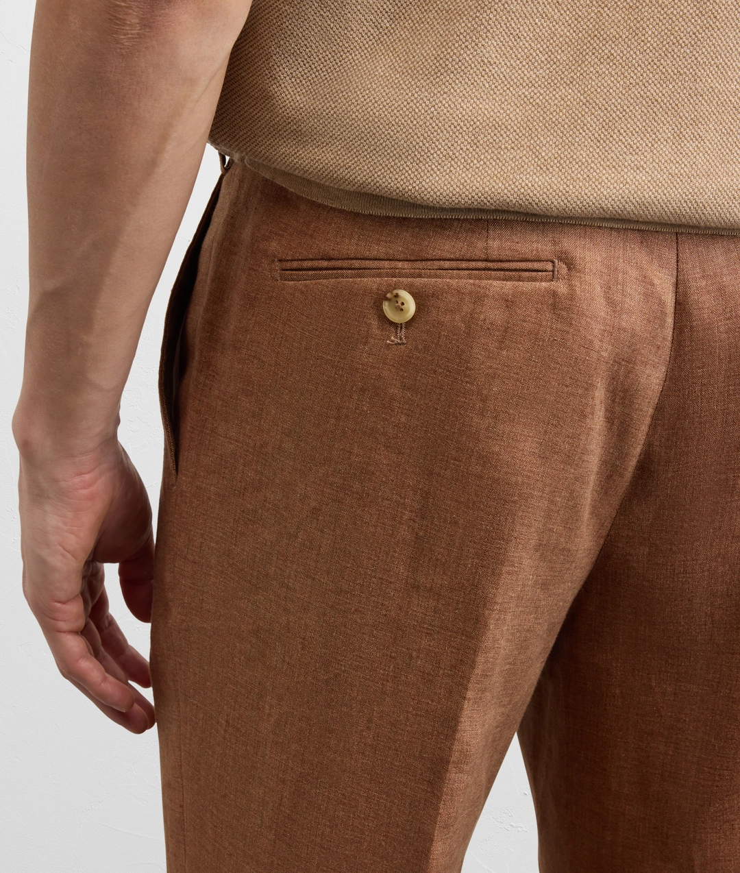 light brown flax pleated trousers — photo 5 of 5