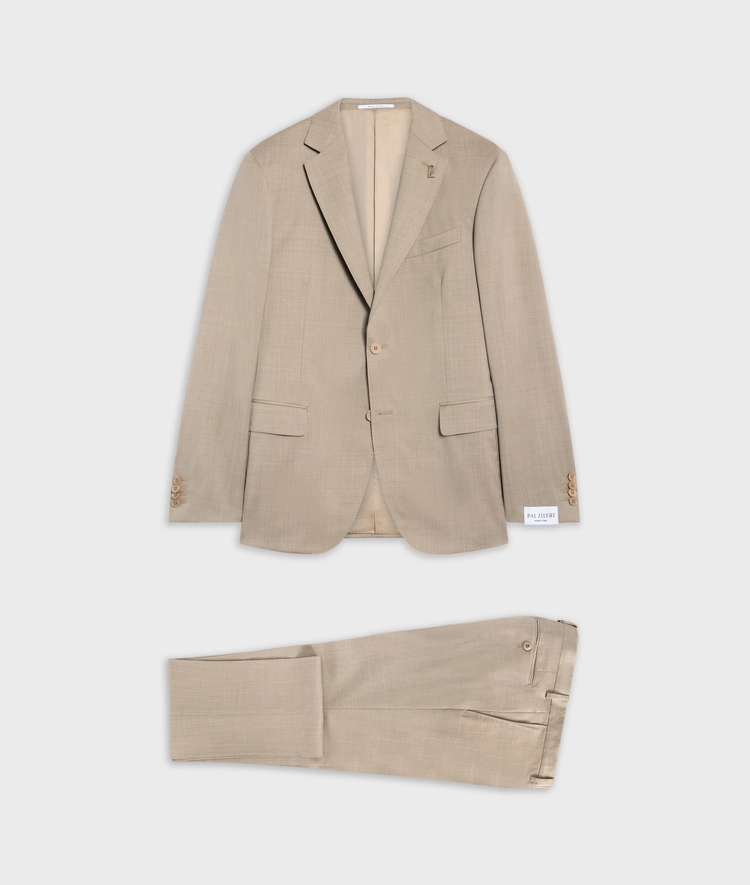 light brown virgin wool key line dress