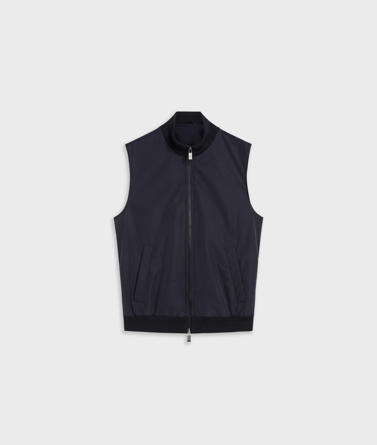 navy blue water repellent lightweight polyester vest