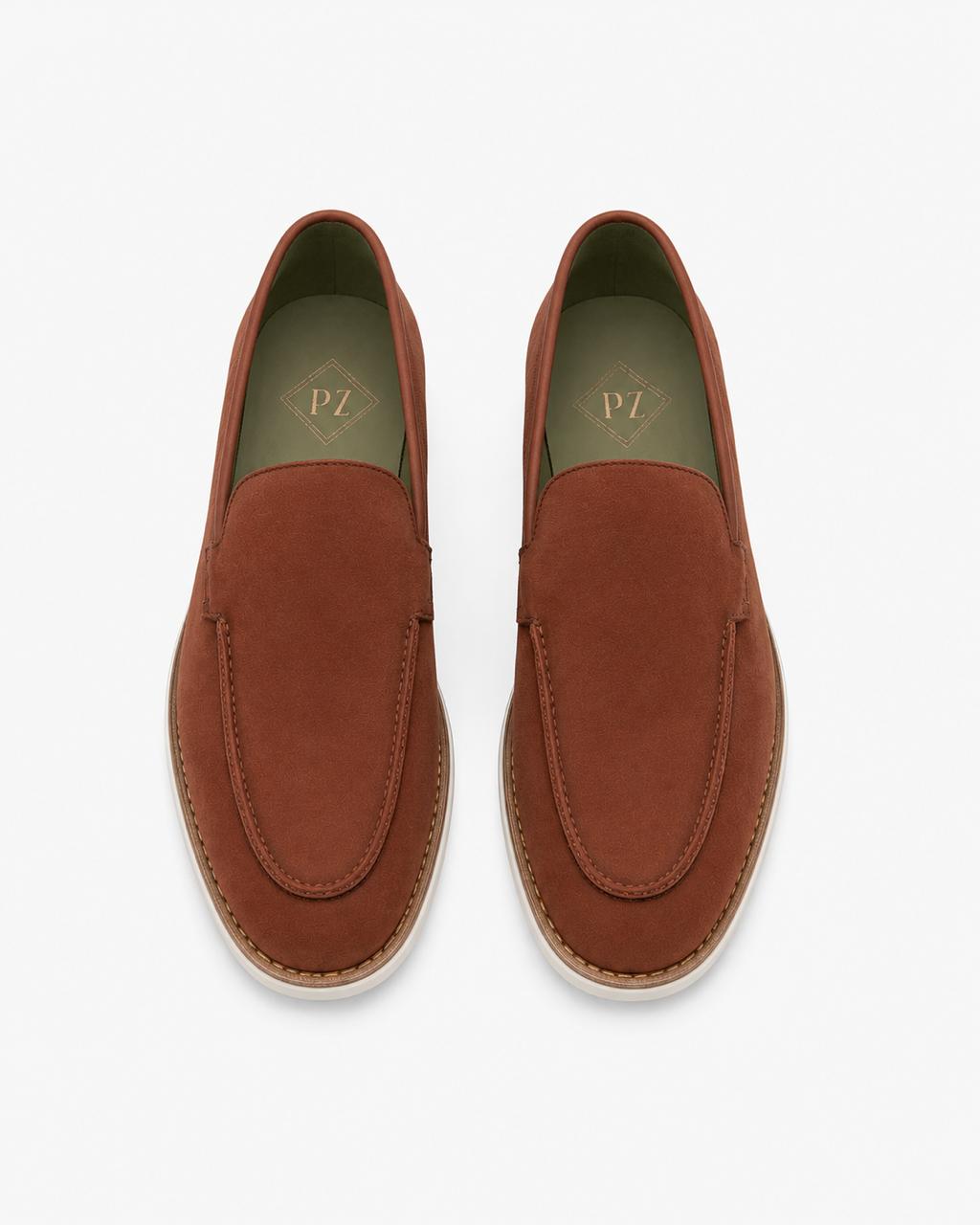 Brown Suede Penny Loafers