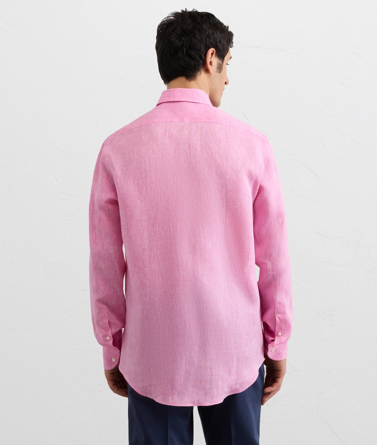 pink linen shirt with small Bologna collar — photo 4 of 5