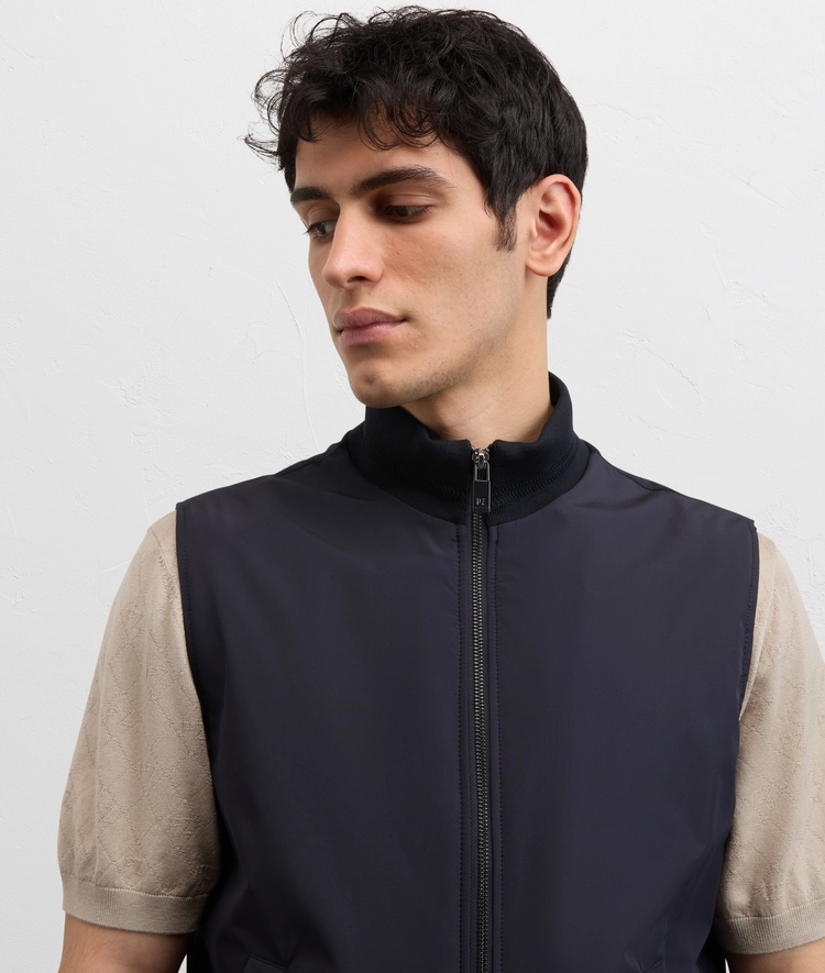 navy blue water repellent lightweight polyester vest — photo 5 of 5