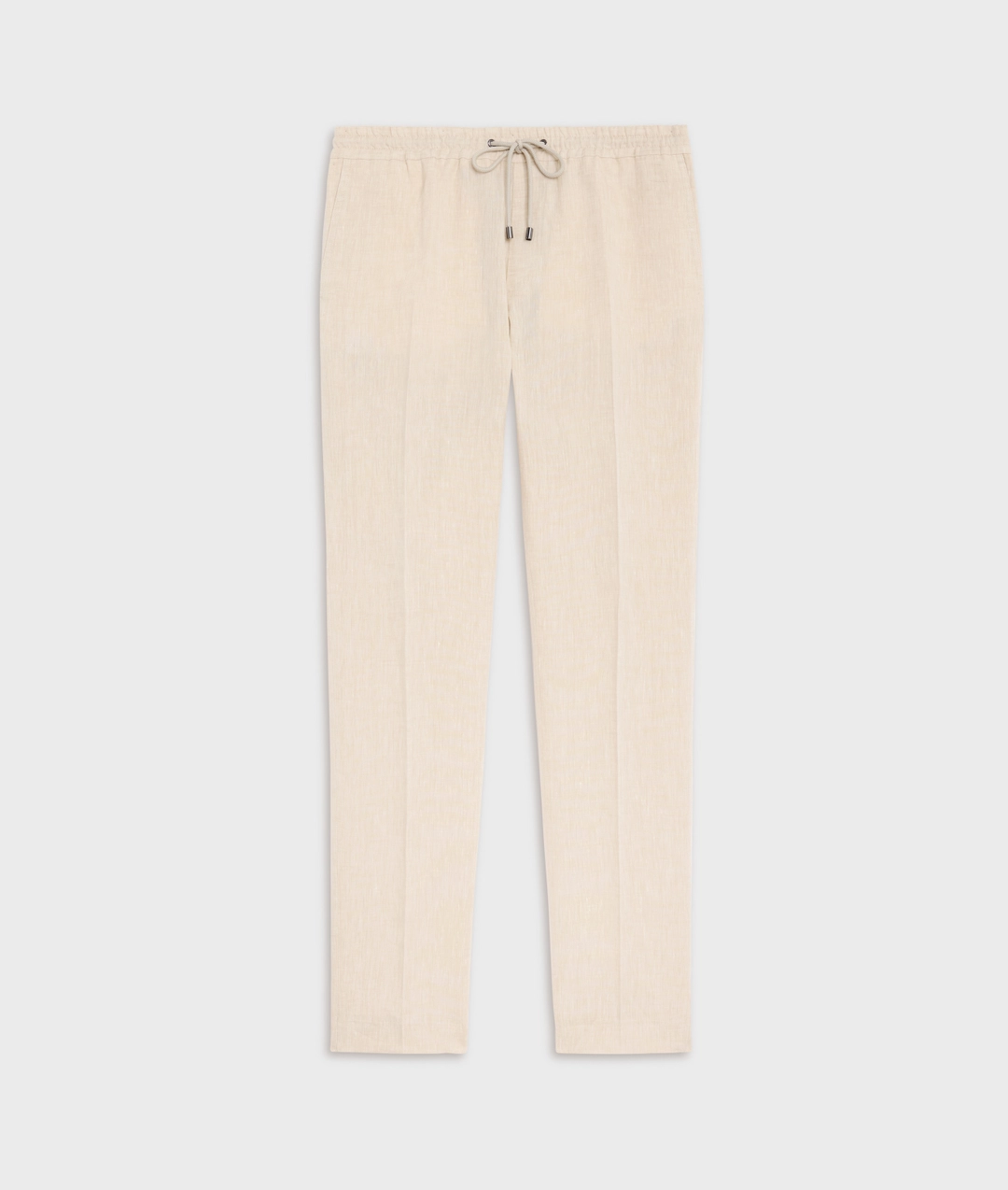 natural colored flamed linen drawstring trousers