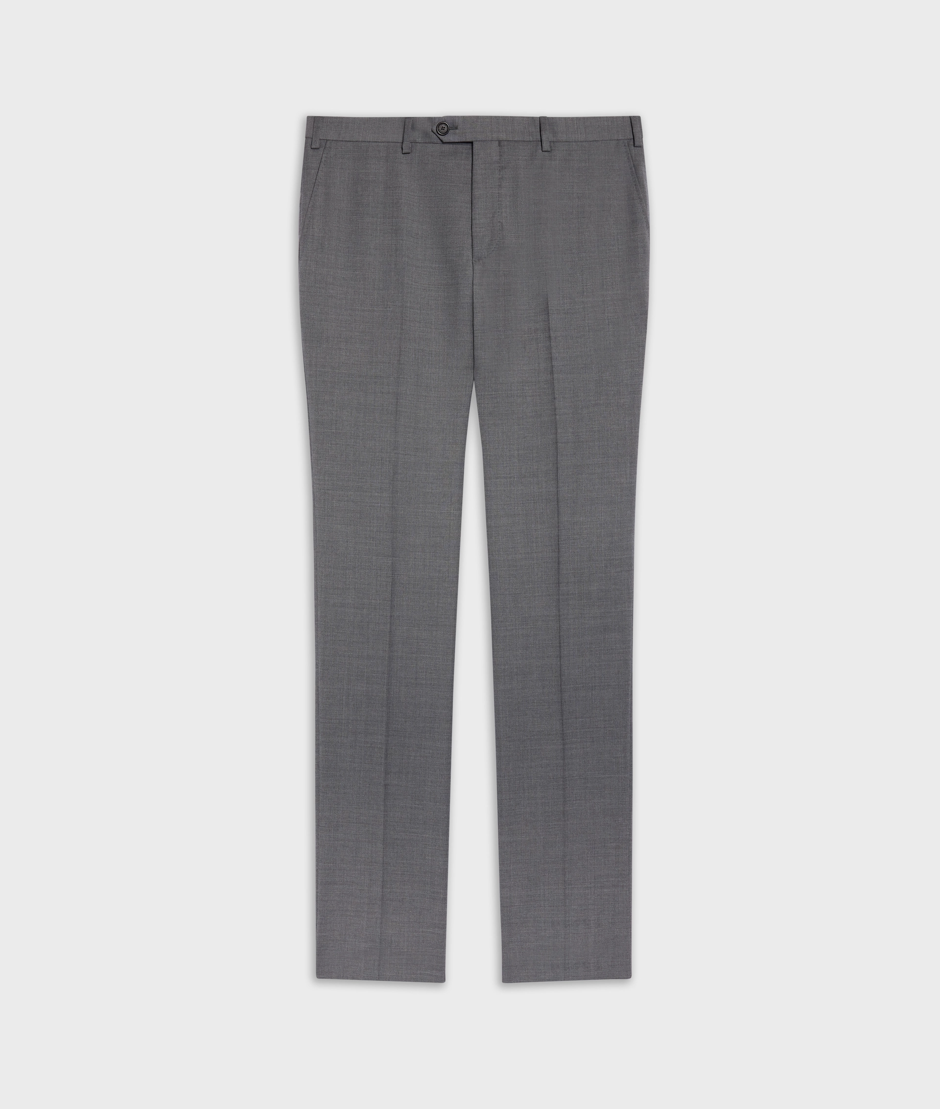 light grey melange solid color virgin wool and elastane trousers