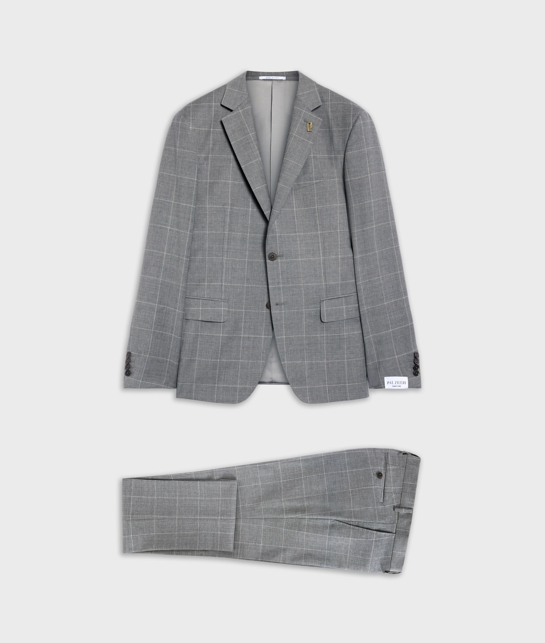 grey virgin wool key line checked suit
